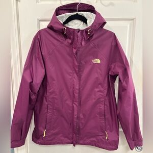 Purple hooded rain jacket, very good condition